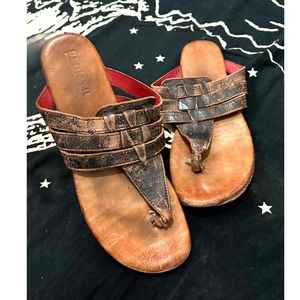 BED STU Yoli Distressed Leather Sandals Sz 11